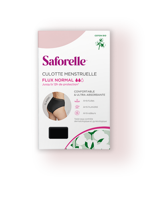 Culotte classic pour règles, protection intime ultra absorbante, confort au quotidien jour et nuit vue de 3/4