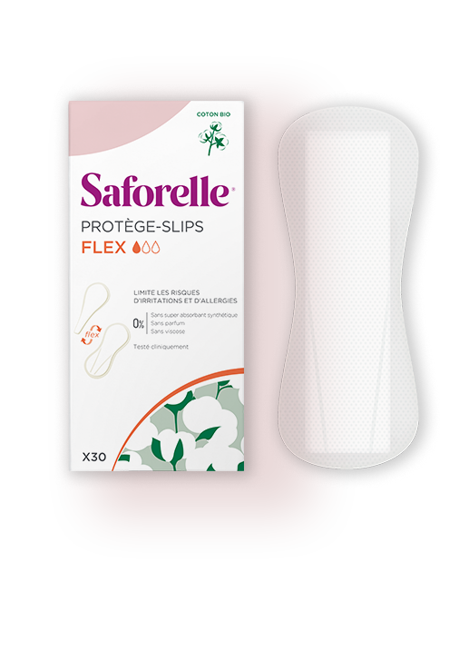 Saforelle protège-slips Flex en coton bio x30 pour la protection intime quotidienne