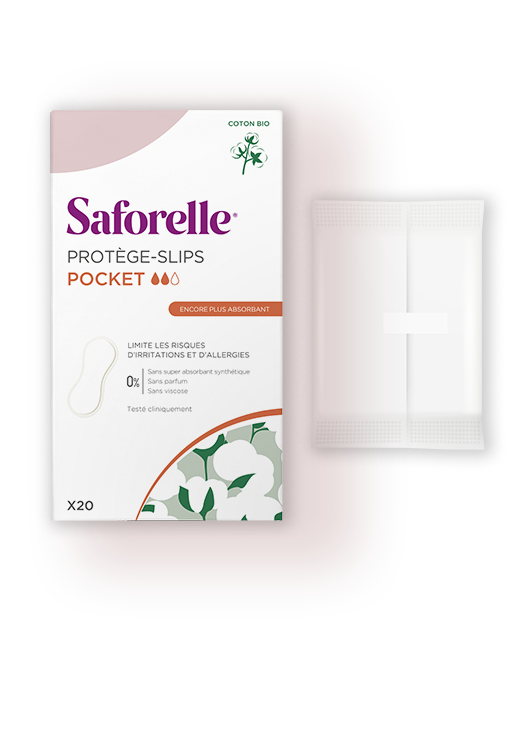 Saforelle protège-slips Pocket en coton bio x20 avec protège-slip individuel