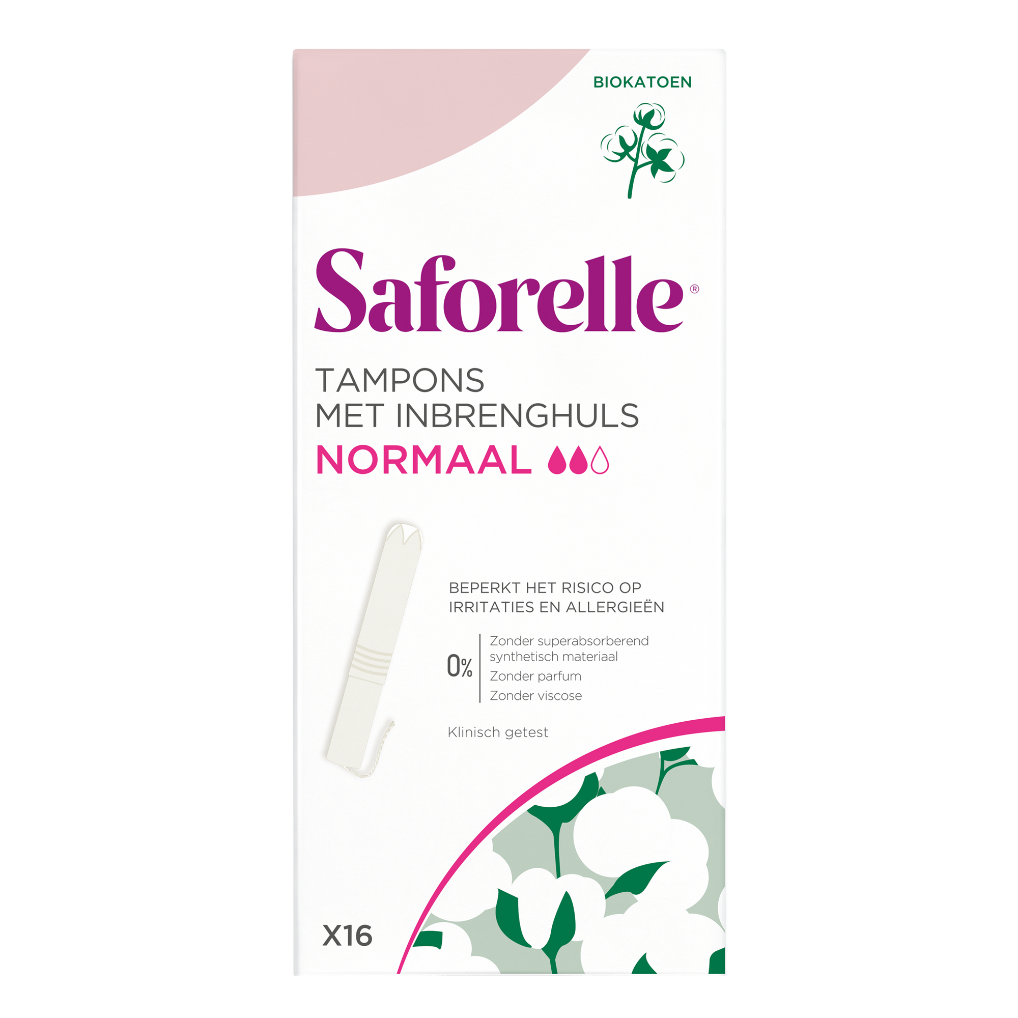 Tampon met inbrenghuls Biokatoen