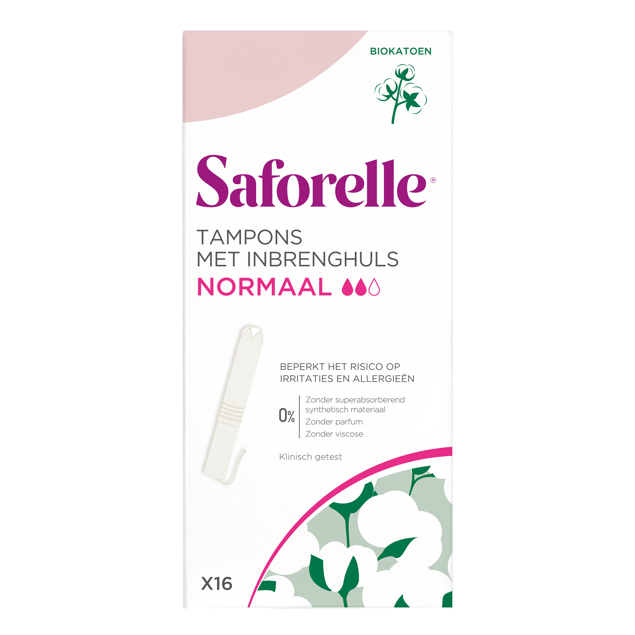 Tampon met inbrenghuls Biokatoen