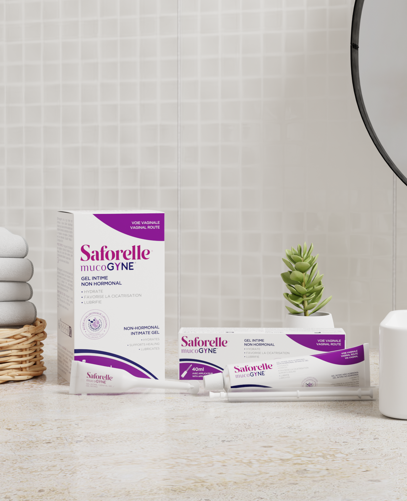 Gel intime Saforelle Mucogyne hydratation intime, favorise la cicatrisation, lubrification en cas de sècheresse voie vaginale
