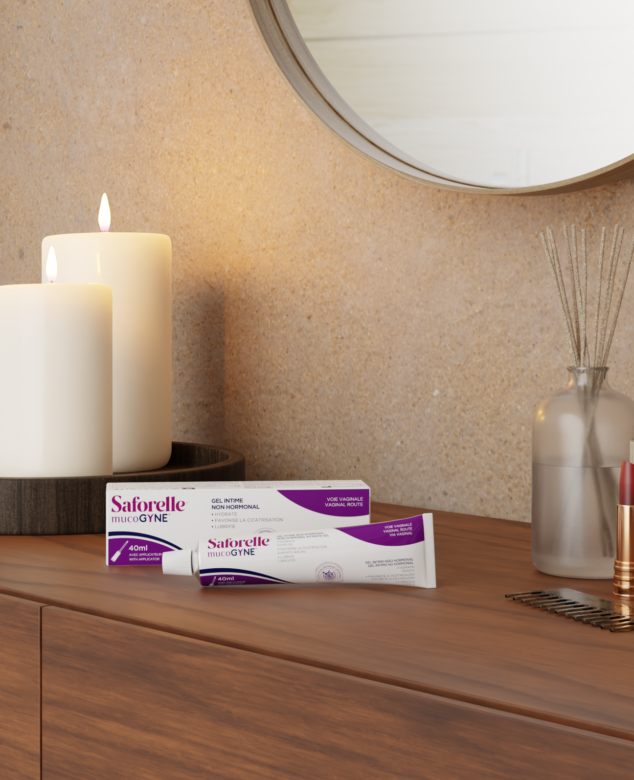 Gel intime Saforelle Mucogyne hydratation intime, favorise la cicatrisation, lubrification en cas de sècheresse voie vaginale

