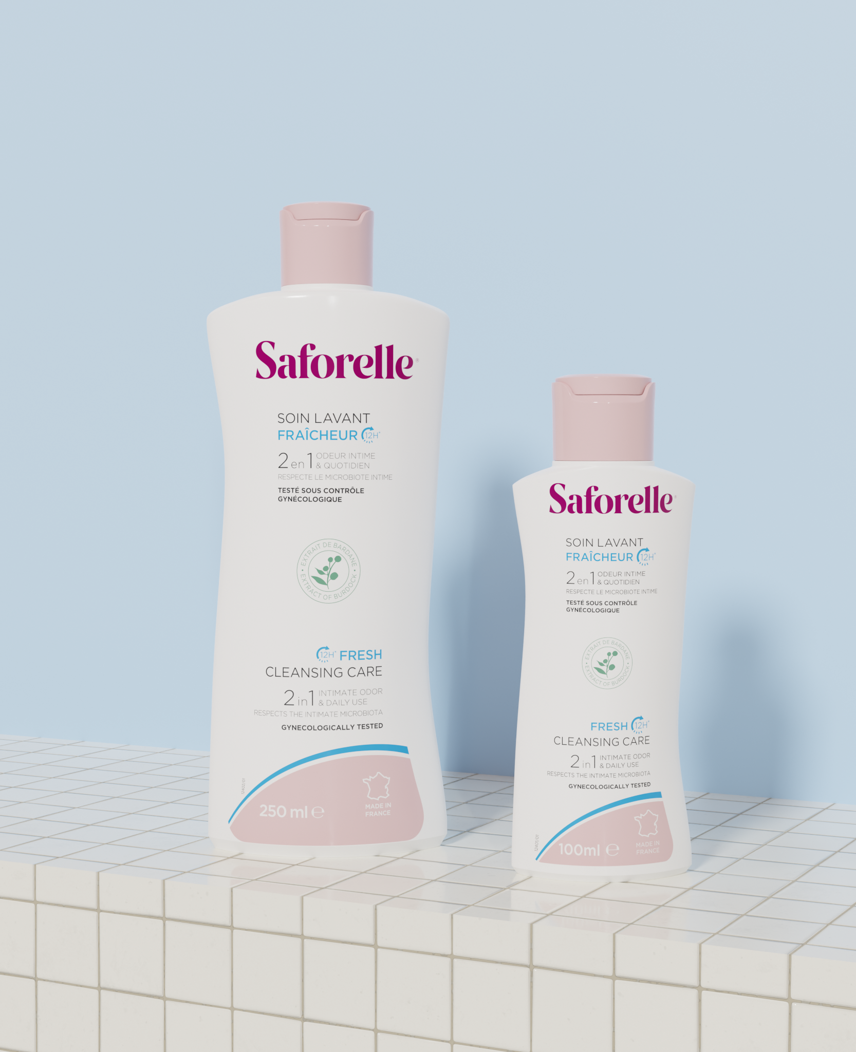 Soin lavant fraicheur Saforelle, procure une sensation de fraicheur et limite les odeurs indésirables pour un meilleur confort