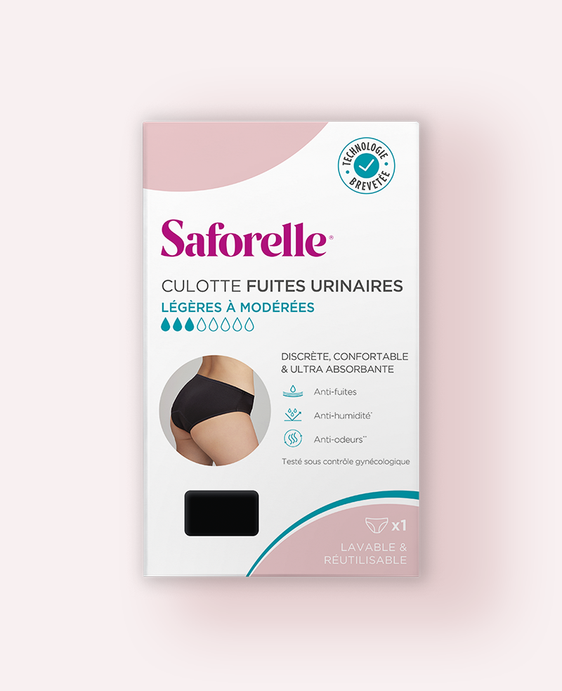 Boîte produit Saforelle culotte anti fuites urinaires ultra absorbante 