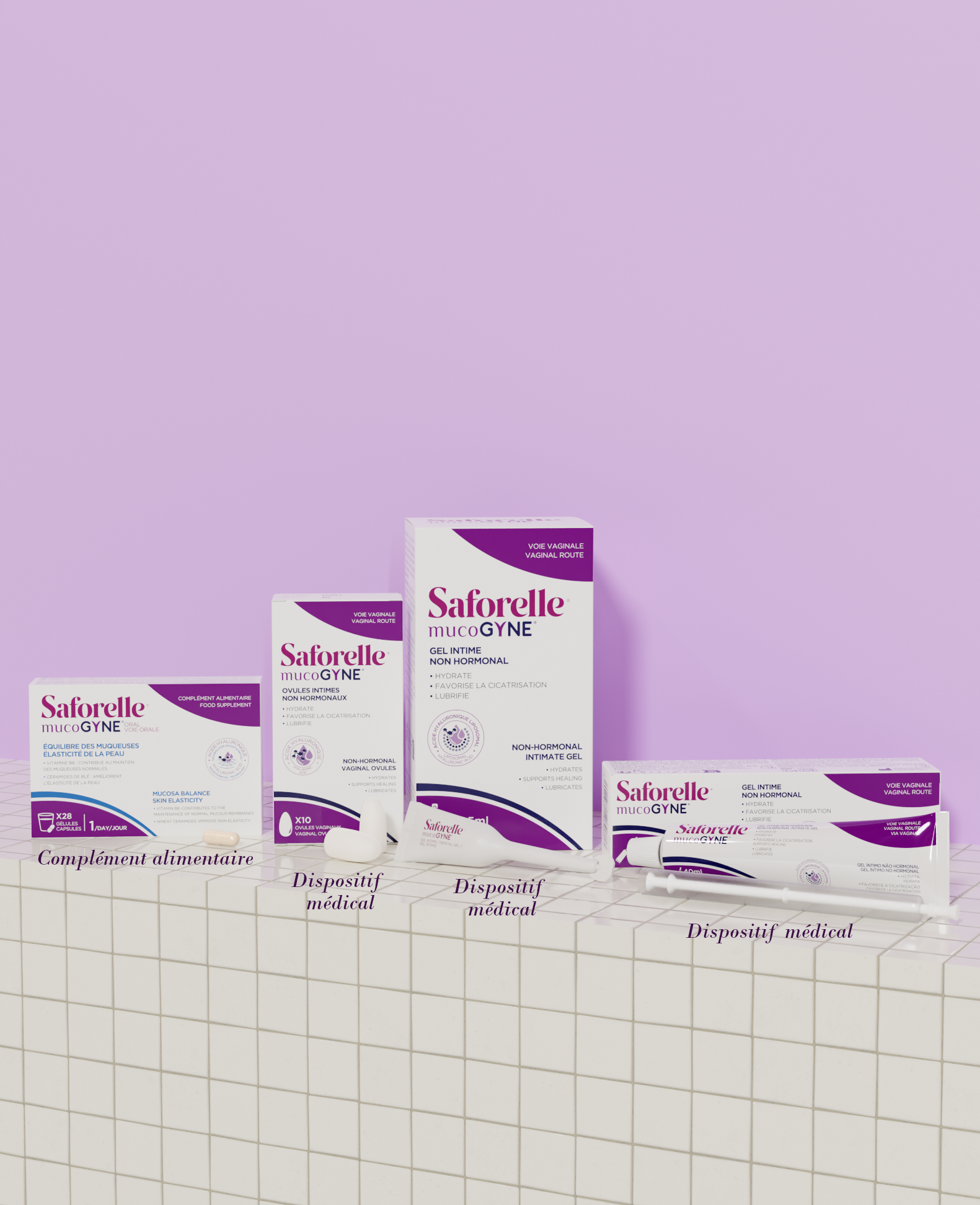 Produits Saforelle Mucogyne pour la sécheresse vaginale, l&
